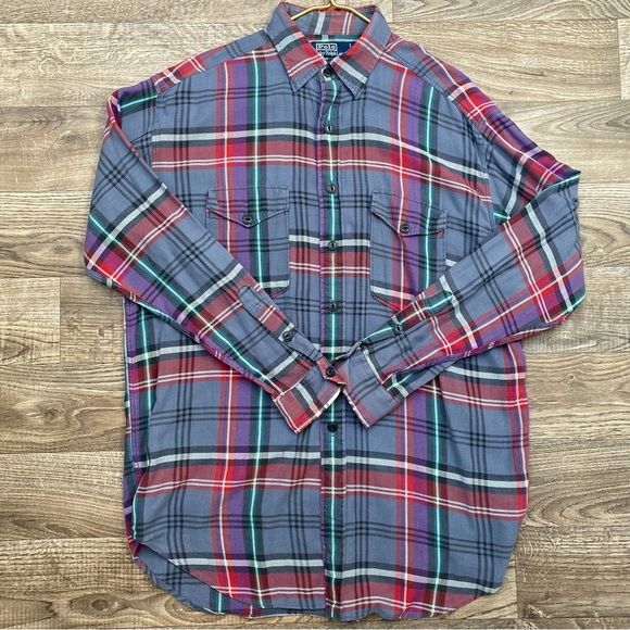Polo Ralph Lauren Ranch Plaid Flannel Button Down Shirt - Picture 8 of 8